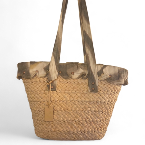 Ralph Lauren Polo Wicker Woven Purse/Tote Lined